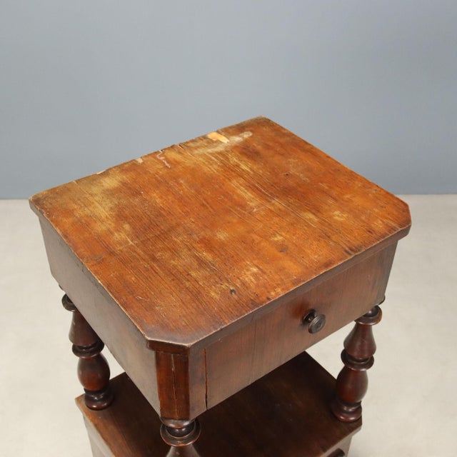 Wood Louis Philippe Walnut Nightstand, 19th Century For Sale - Image 7 of 9