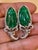 2020s 22 Ct Carved Emerald & 2 Ct Diamond Earrings 18 Karat White Gold Post Earrings For Sale - Image 5 of 8