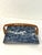 Lovely vintage Japanese Ink Blue and white heavy ceramic tray in a dragon motif with rattan handle. Great condition.