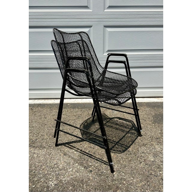 Black Vintage Russell Woodard "Sculptura" Armchairs - Set of 4 For Sale - Image 8 of 8