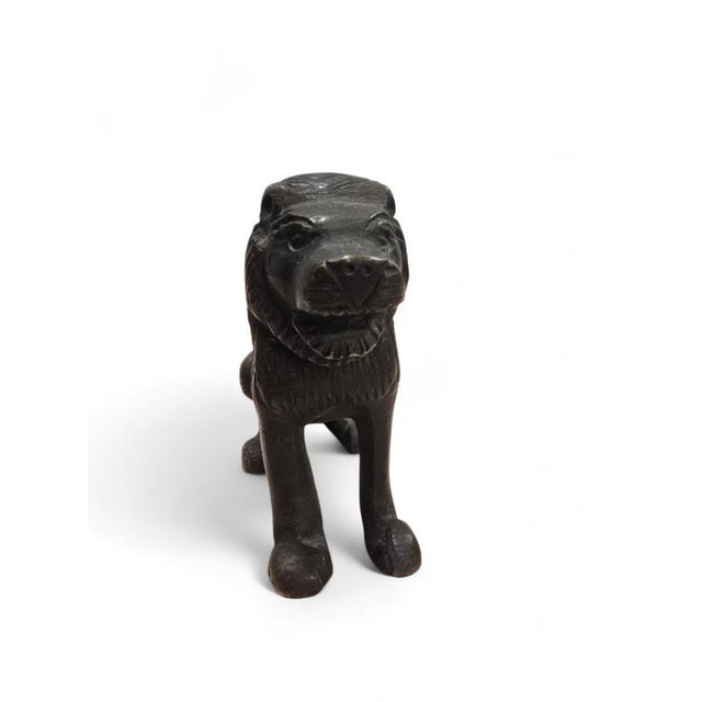 Bronze Seated Lion Sculpture, 19th Century For Sale - Image 4 of 10