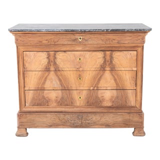 19th Century French Louis Philippe Burl Walnut Commode For Sale