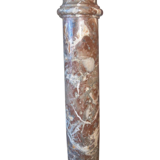 Early 20th Century Italian Breccia Pernice Marble Pedestal Column For Sale - Image 4 of 7