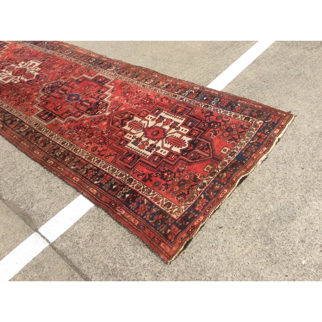 Antique Red & Blue Persian Rug 3′6″ × 13′3″ Chairish