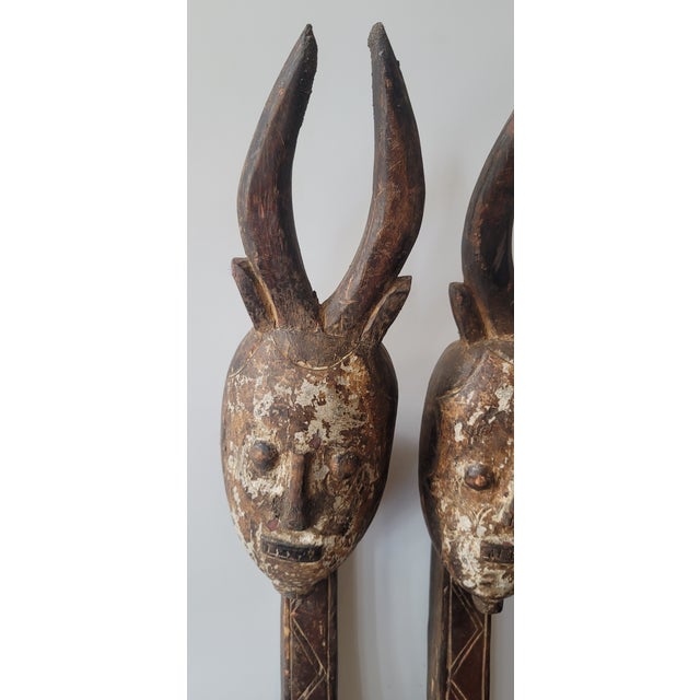 African African Baule Dual Head Mask For Sale - Image 3 of 5