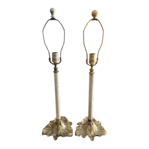 Vintage Art Nouveau Gold Leaf Base Table Lamps