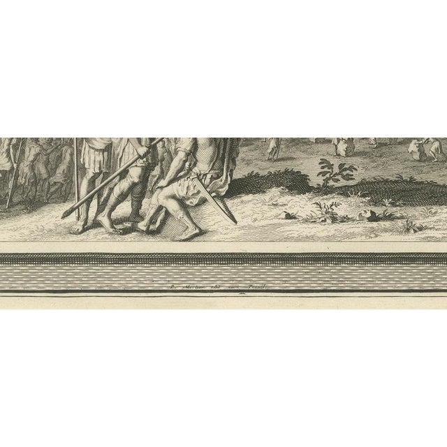 18th Century Pieter Mortier, Rahab and the Spies and the Crossing of the Jordan, 1700, Engraving For Sale - Image 5 of 12