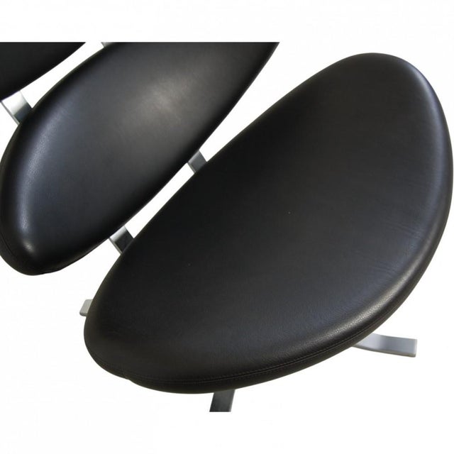 Animal Skin Vintage Corona Chair in Black Leather by Erik Jørgensen, 2020 For Sale - Image 7 of 15