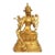 Late 20th Century Gilt Bronze Green Tara Statue, Tibetan Buddhist Figure, 900g For Sale