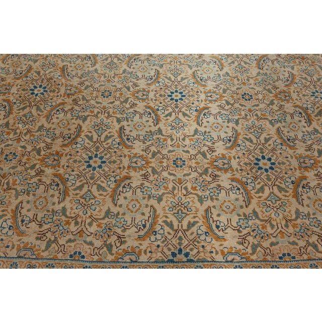 Terra Cotta Antique Persian Tabriz Hand Knotted Wool Rug For Sale - Image 8 of 8