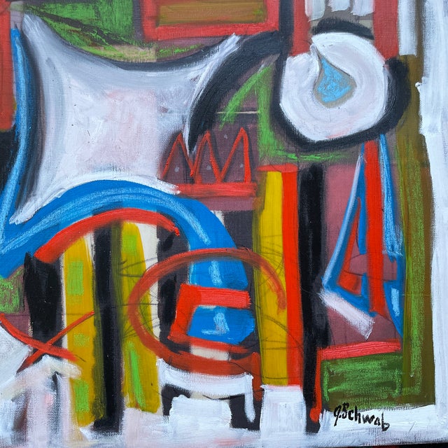 Beautiful appx 24”x24” abstract Kandinsky, Rothko style original oil on gallery stretched canvas abstract cubist painting....