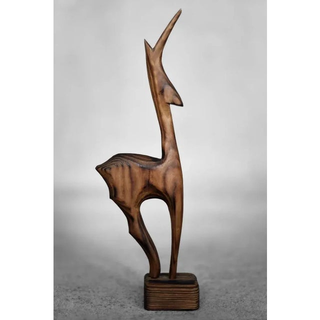 Danish Mid-Century Modern Dark Wood Gazelle Figurine, 1960s For Sale - Image 11 of 11