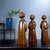 Late 20th Century Set of 3 Vintage Chinese Boxwood Carved Monk Figures – "Zen Mind" (Chan Xin) Statues For Sale - Image 5 of 9