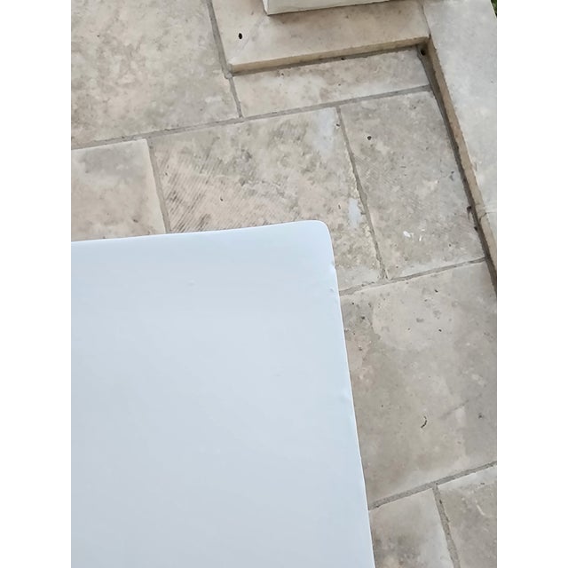 Vintage 1980's white Italian ceramic pedestal with sculptural curves and deterioration. This is made of two stacking...