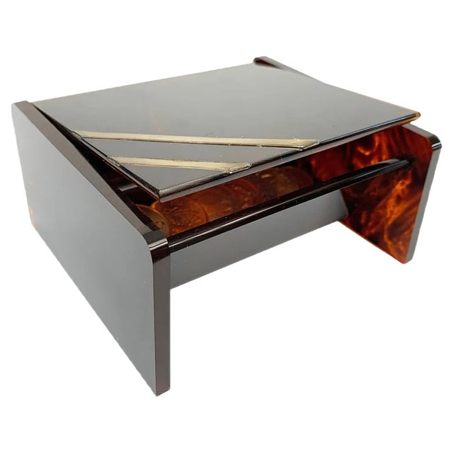 Mid-Century Acrylic Glass & Brass Jewelry Box by Christian Dior, 1970 For Sale