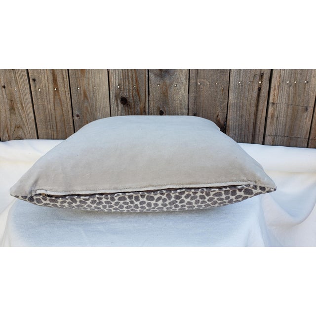 Robert Allen Cheetah print front side only. Beige velvet back side from Perennials. Size: 20 x 20 No welt Hidden zipper...