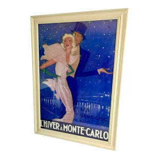 Vintage ‘L’Hiver À Monte-Carlo’ Travel Poster After Jean-Gabriel Domergue – Framed For Sale