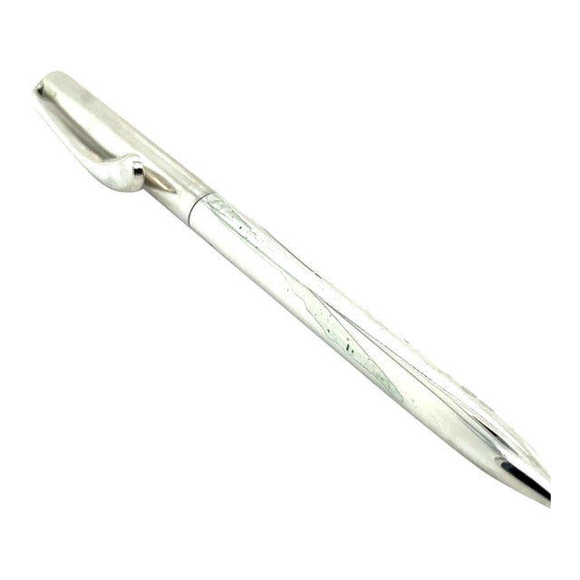 1990s Tiffany & Co Estate Ballpoint Pen 5" Silver For Sale