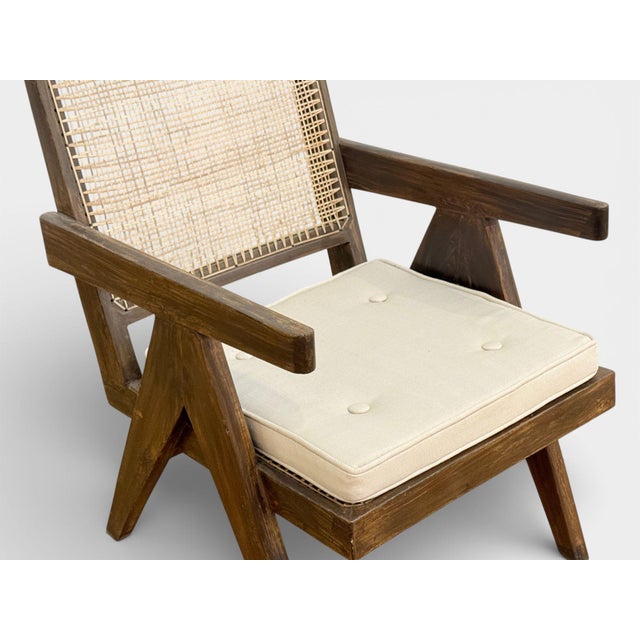 Pierre Jeanneret, Teak, Cane, Low Easy Chairs, Chandigarh, India C. 1960s For Sale In New York - Image 6 of 15