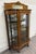 Victorian Antique Victorian Edwardian Quarter Sawn Tiger Oak Curved China Cabinet Curio For Sale - Image 3 of 10