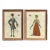 Pair of Italian Mid-Century Modern Reverse Glass Paintings of Royalty For Sale