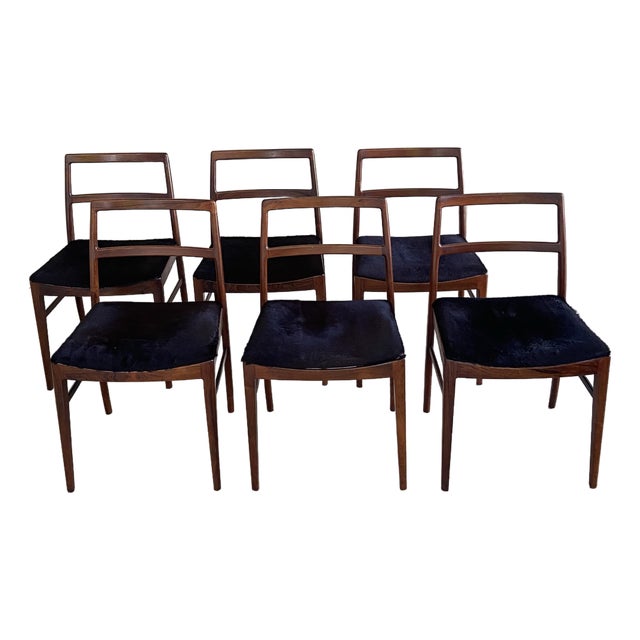 Vintage Danish Modern Rosewood Dining Chairs Attributed Arne Vodder — Set of Six For Sale