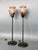 1990s Vintage Torchiere Torch Light Vase Shaped Amber Beaux Arts Mission Style Table Lamps - A Pair For Sale - Image 5 of 16