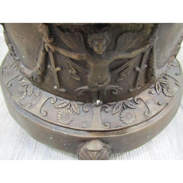 Bronze Late 18th Century French Empire Style Bronze Jardiniere With Female Griffons and Cherubs For Sale - Image 8 of 12