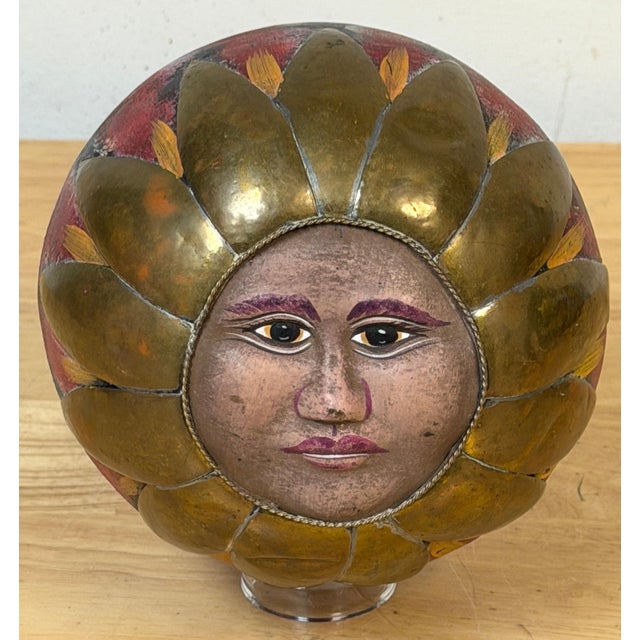 Bustamante School Mexican Sun Sculpture on Lucite Stand For Sale - Image 4 of 12