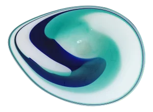 Large Vintage David Goldhagen Art Glass Sculptural Bowl Signed