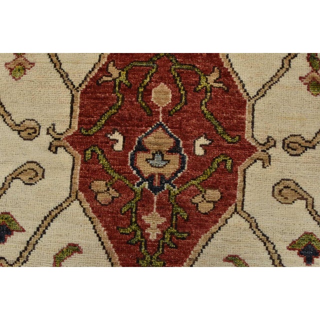 Textile Ziegler Rug 10’1” X 13’11” Red Wool Tribal Hand-Knotted Oriental Carpet For Sale - Image 7 of 12