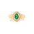 VR Jewels Vintage-Inspired Oval Emerald Diamond Halo Signet Ring Size 6 in 14k Yellow Gold For Sale - Image 4 of 17