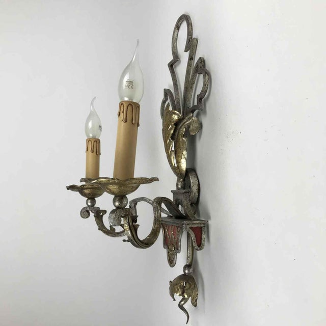 Silver and Gold Iron Appliques, 1980s, Set of 2 For Sale - Image 6 of 8