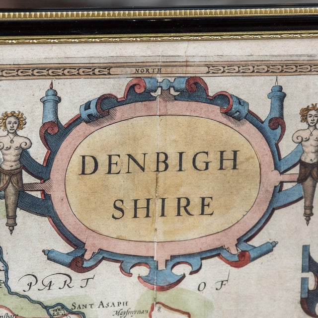 17th Century Map of Denbighshire by John Speed, 1610s For Sale - Image 12 of 18