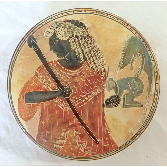 Ceramic Vintage Classical Greek Warrior Handmade Terracotta Dresser Trinket Box For Sale - Image 7 of 7