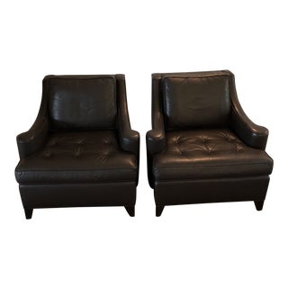 Baker Club Chairs - Coach Leather For Sale