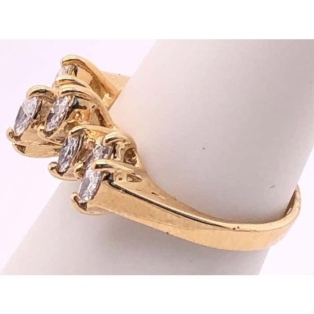 Gold 14 Karat Yellow Gold Wedding Bridal Ring With Marquise Diamonds For Sale - Image 8 of 11