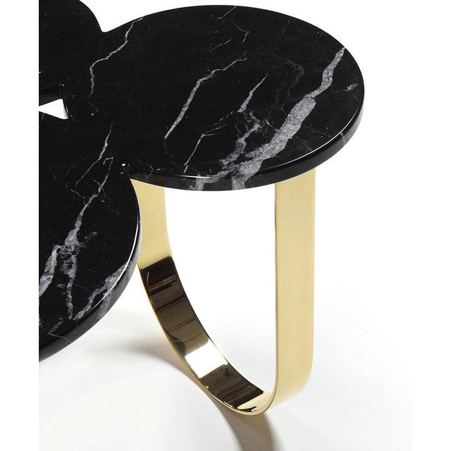 Metal Cloud Coffee Table in Marble and Mirror Polished Brass by Barberini & Gunnell For Sale - Image 7 of 13