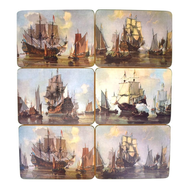 Mid 20th Century Brooks Brothers Box Set X 6 Flagships Placemats (Nwt) For Sale