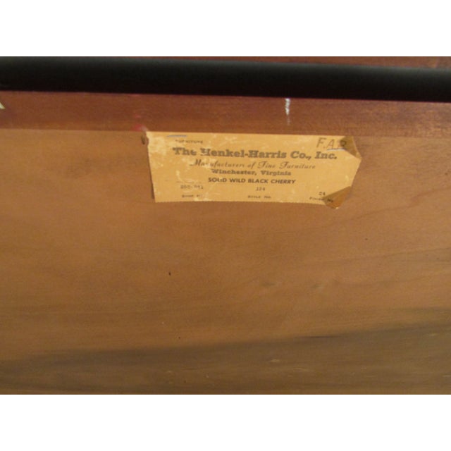 Henkel Harris Solid Cherry Dresser With Mirror For Sale - Image 12 of 15