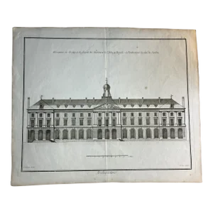 Antique Architectural Engraving l'Abbaye Royale Paris French Print