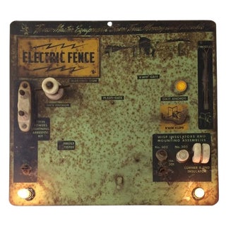 Industrial Repurposed Electric Fence Sign/Tester For Sale