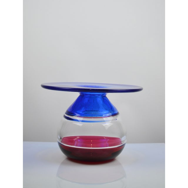 Mid-Century Modern Large Vintage Vase in Blown Glass, 1980s For Sale - Image 3 of 11