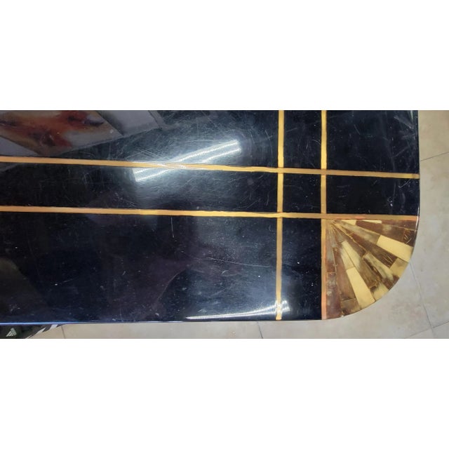 Black Lacquered W/Inlay Deco Style Coffee Table For Sale In Miami - Image 6 of 10