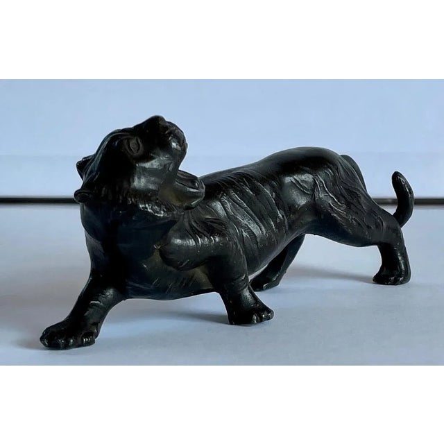 Black 1920s Bronze Roaring Lioness Figurative Sculpture For Sale - Image 8 of 8