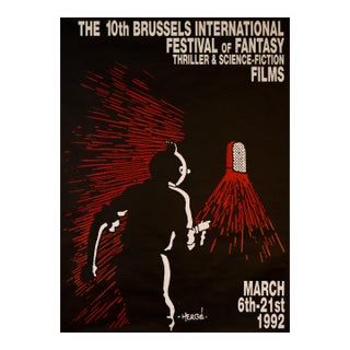1992 French Film Festival Poster, Hergé - 10th International Festival of Fantasy, Thriller & Science Fiction Films (Tintin) For Sale