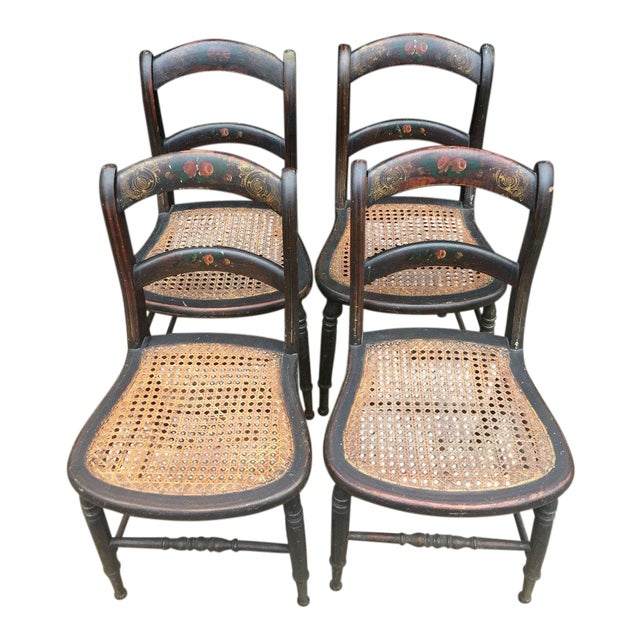 Victorian Stenciled Chairs - Detroit Chair Factory (Set of 4) For Sale