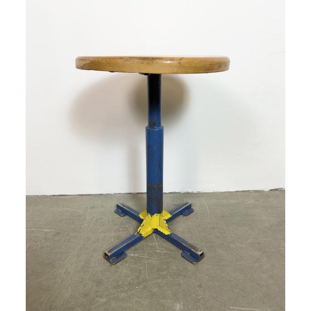 Mid-Century Modern Vintage Industrial Workshop Stool, 1960s For Sale - Image 3 of 14