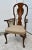 Vintage (1960's) Arm Chair has a Queen Anne Style . The Wood Frame is Walnut. Cabriole Legs, Brass Studs, and a Patterned...