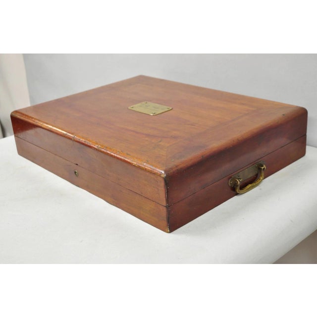Antique S Kind & Sons Edwardian Mahogany Fitted Silverware Flatware Case Chest For Sale - Image 17 of 18